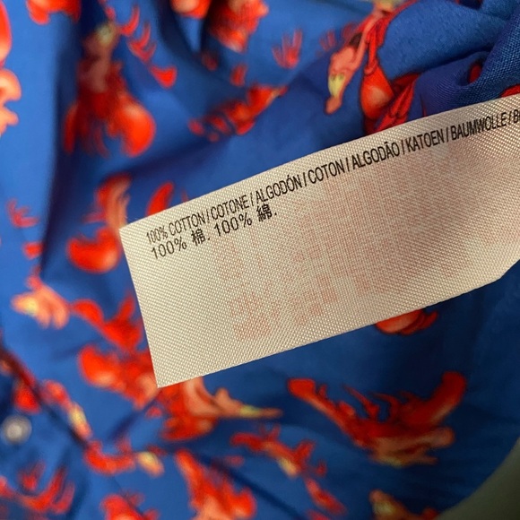 Disney The Little Mermaid Sebastian Woven Shirt for Men Button Down NWOT XXL - Picture 6 of 8